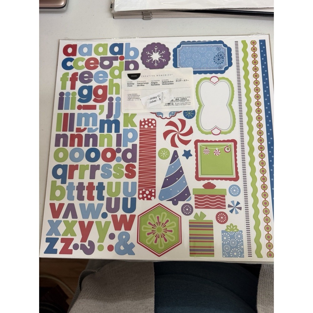 Creative Memories Holiday Cheer Stickers Letters & Holiday Shapes Red Blue Green